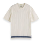 White Structured Knitted T-Shirt