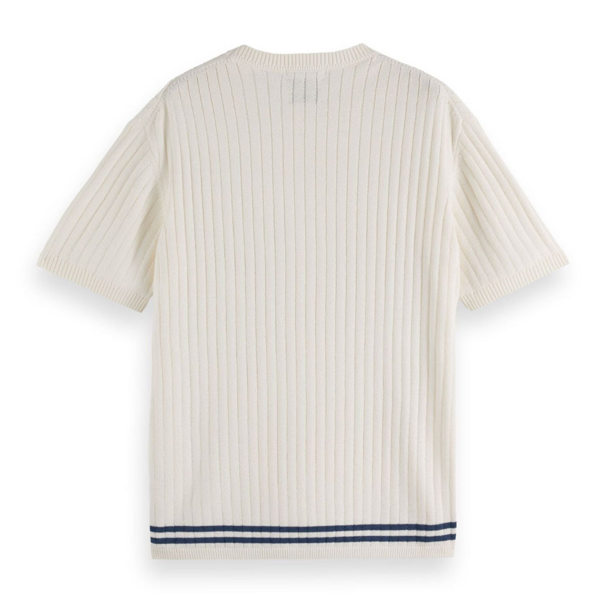 White Structured Knitted T-Shirt