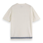 White Structured Knitted T-Shirt
