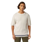 White Structured Knitted T-Shirt