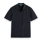 Black Jacquard Cotton Terry Relaxed-Fit Polo