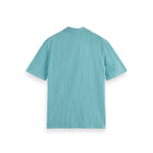 Blue Jacquard Cotton Terry Relaxed-Fit Polo