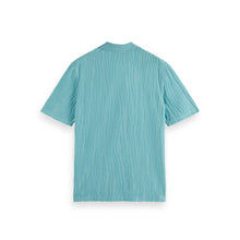Blue Jacquard Cotton Terry Relaxed-Fit Polo