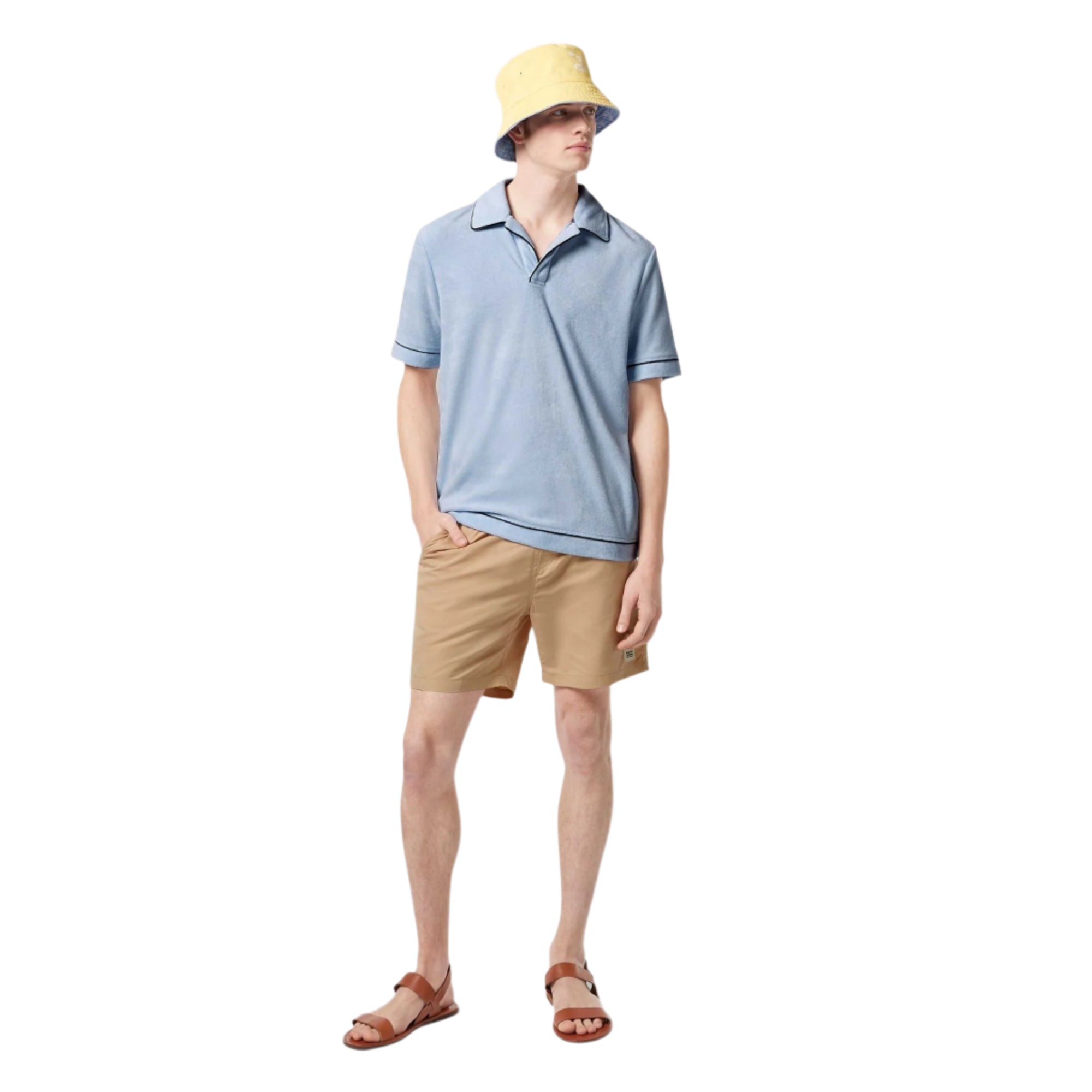 Blue Towelling Relaxed-Fit Polo