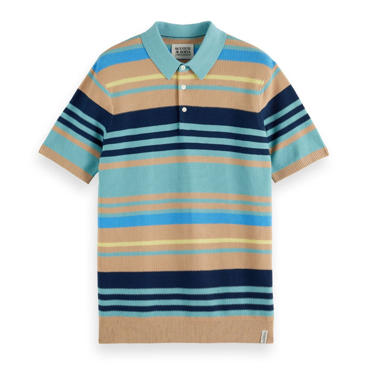 Beige Structured Knitted Regular Fit Polo