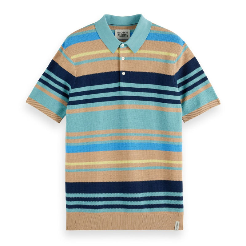 Beige Structured Knitted Regular Fit Polo