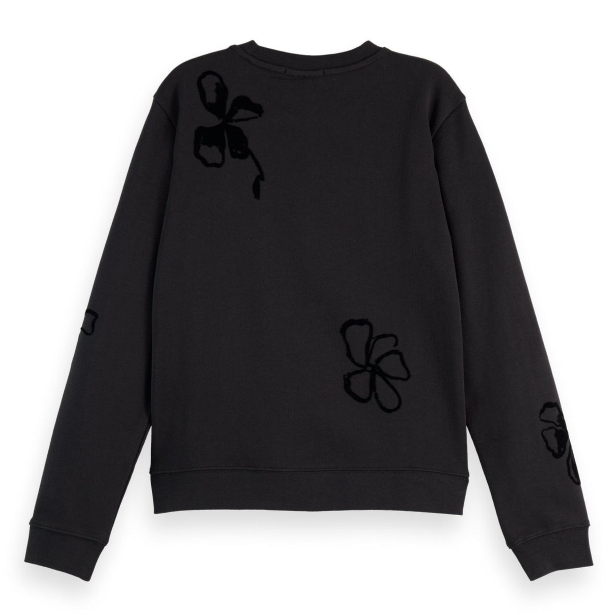 Black Flock Print Artwork Regular Sweater