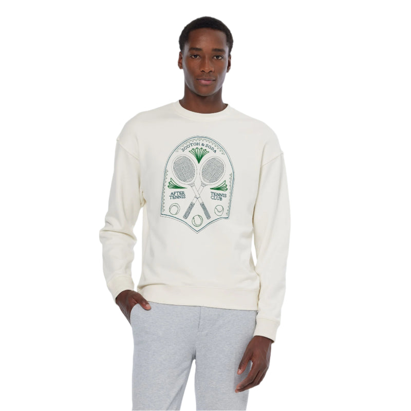 Swan Embroidered Chest Artwork Relaxed Fit Sweatshirt