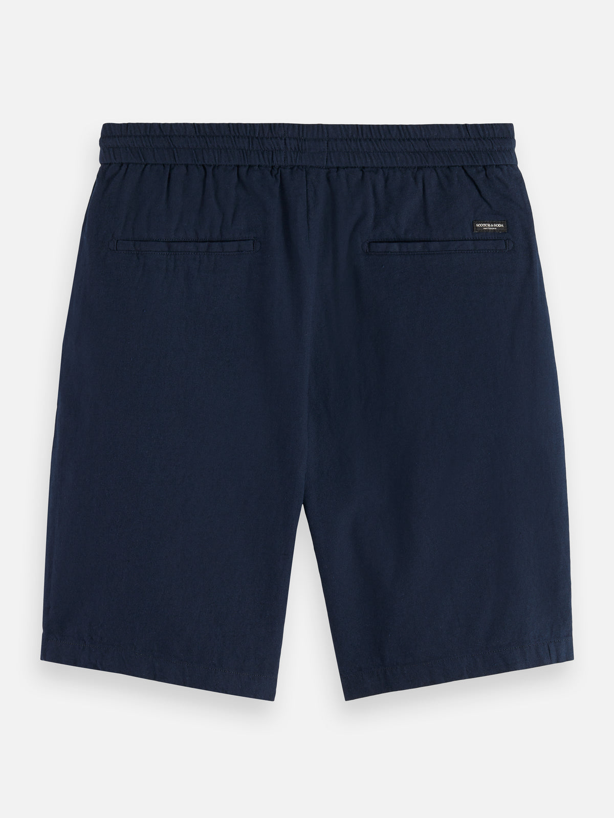 Bermuda en sergé de coton et lin Core Fave - Bleu marine-5