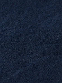 Bermuda en sergé de coton et lin Core Fave - Bleu marine