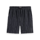 Black Cotton Terry Jacquard Shorts