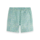 White Mini-Printed Mid-Length Swimshort