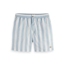 Blue Striped Mid-Length  Swimshort