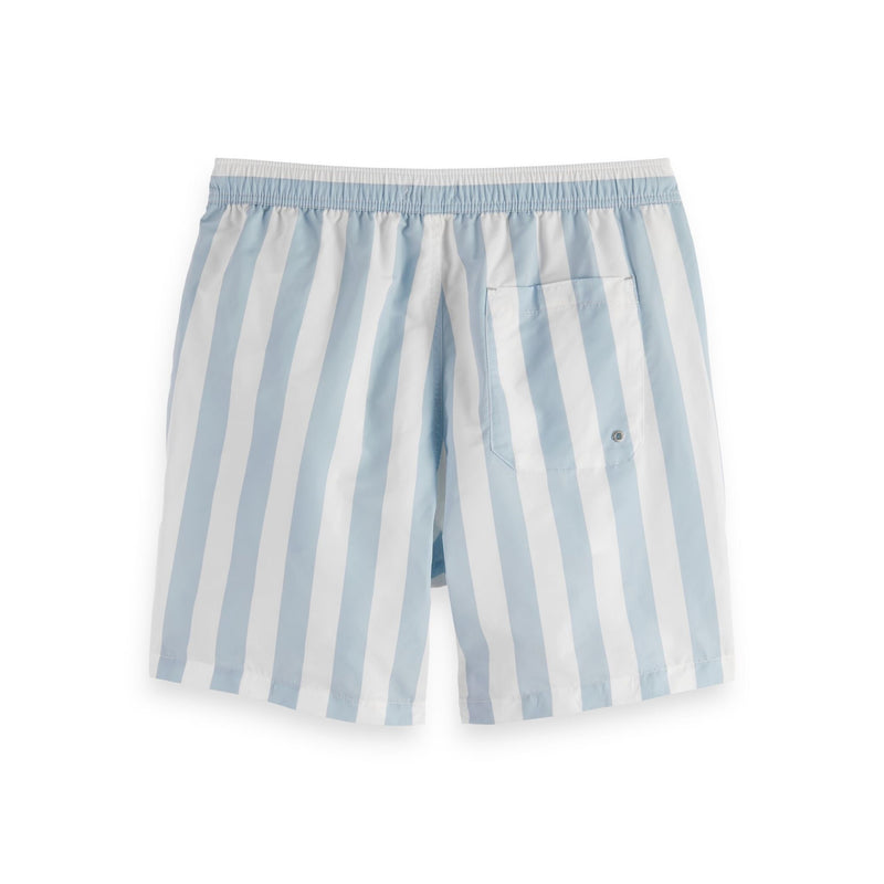 Blue Striped Mid-Length  Swimshort