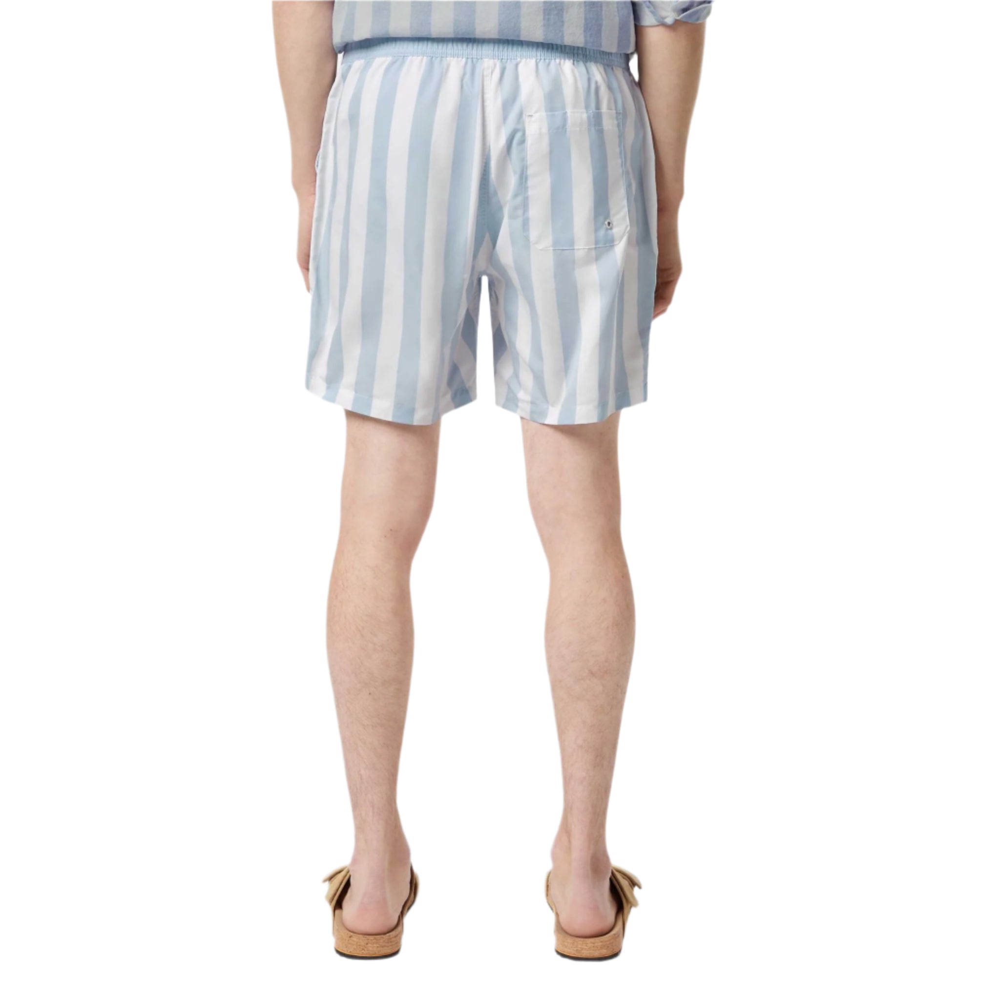 Blue Striped Mid-Length  Swimshort