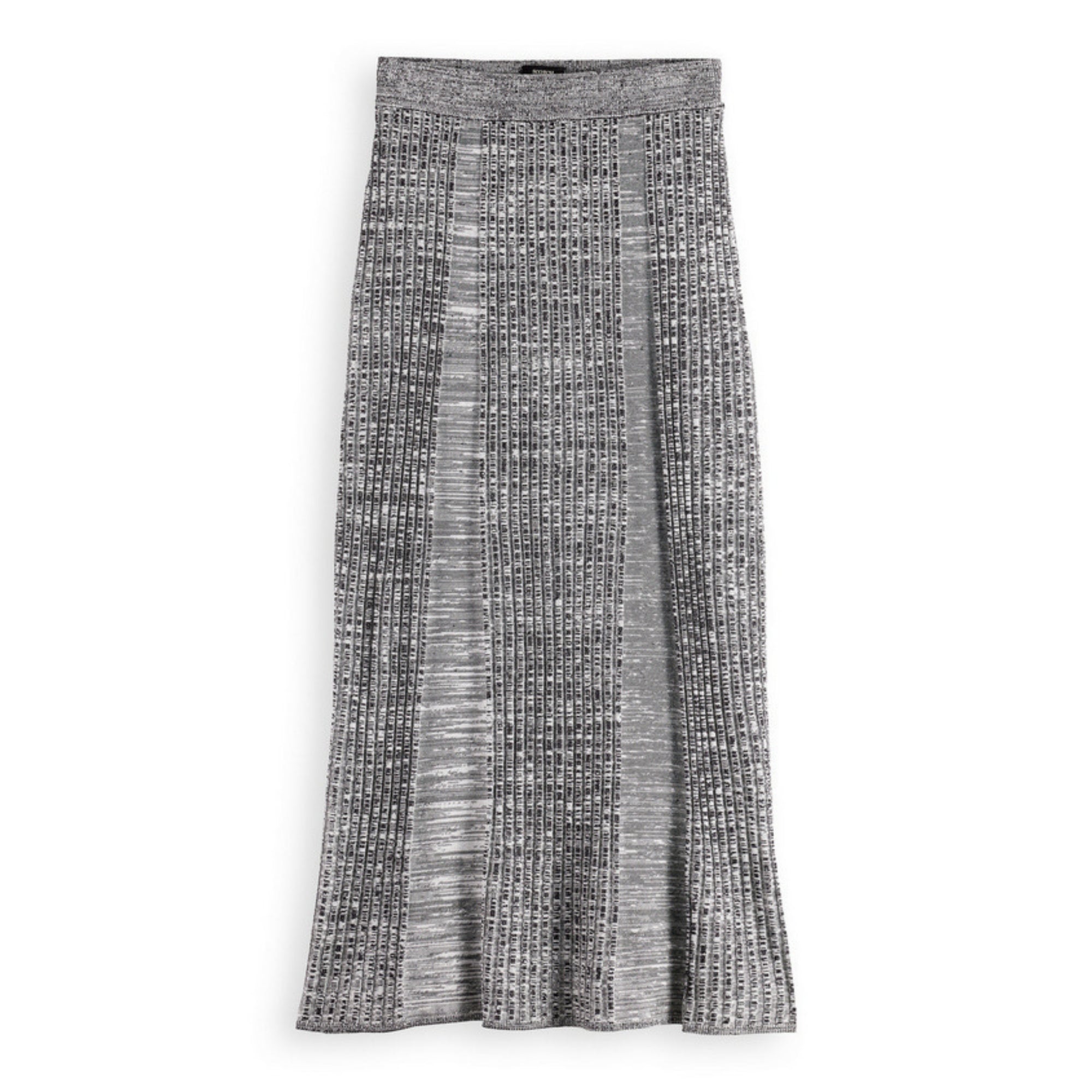 Black Maxi Ribbed Knitted Skirt