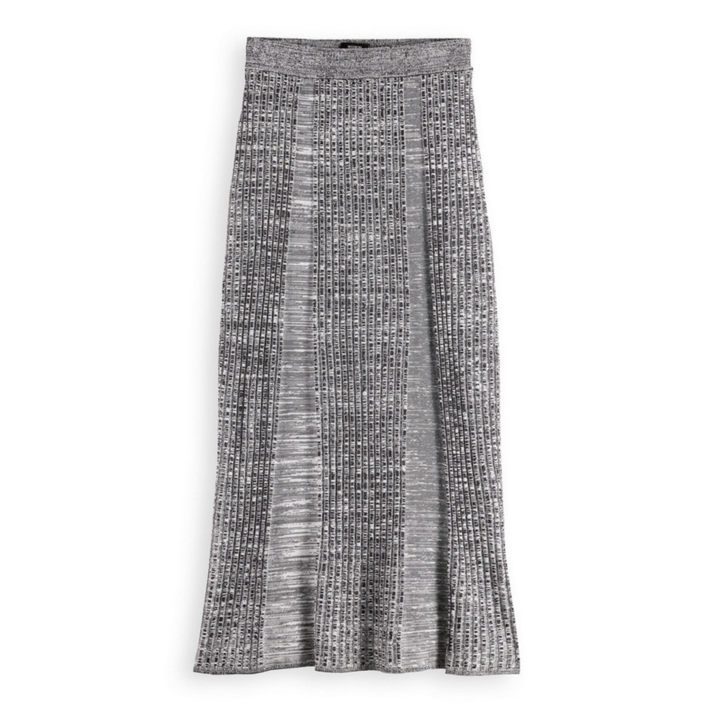 Black Maxi Ribbed Knitted Skirt