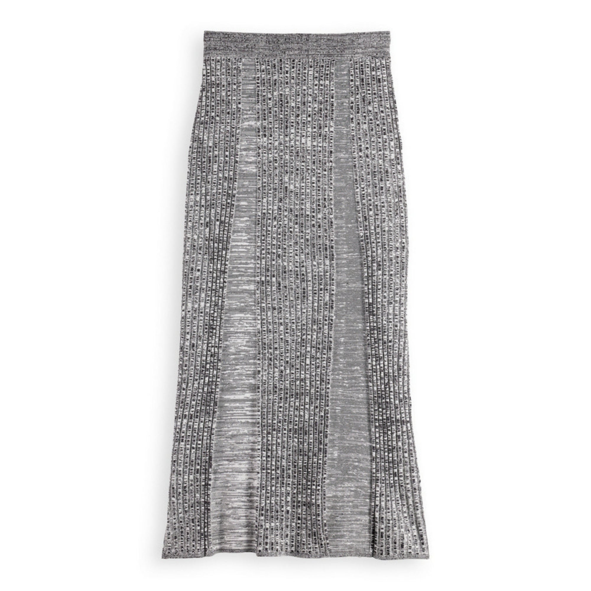 Black Maxi Ribbed Knitted Skirt