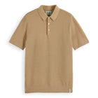 Beige Structured Knitted Polo