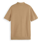 Beige Structured Knitted Polo