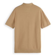 Beige Structured Knitted Polo