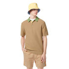 Beige Structured Knitted Polo