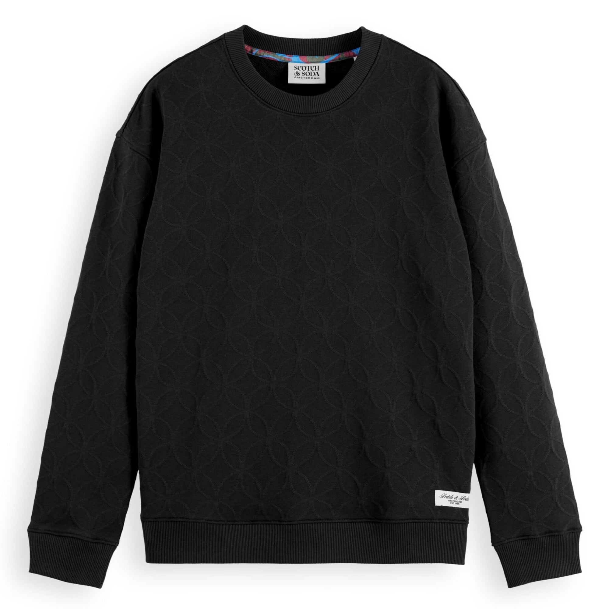Black Jacquard Regular Fit Sweatshirt