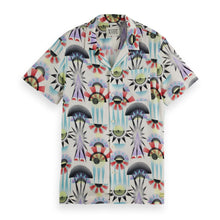 White Aop Short-Sleeved Regular Fit Viscose Shirt