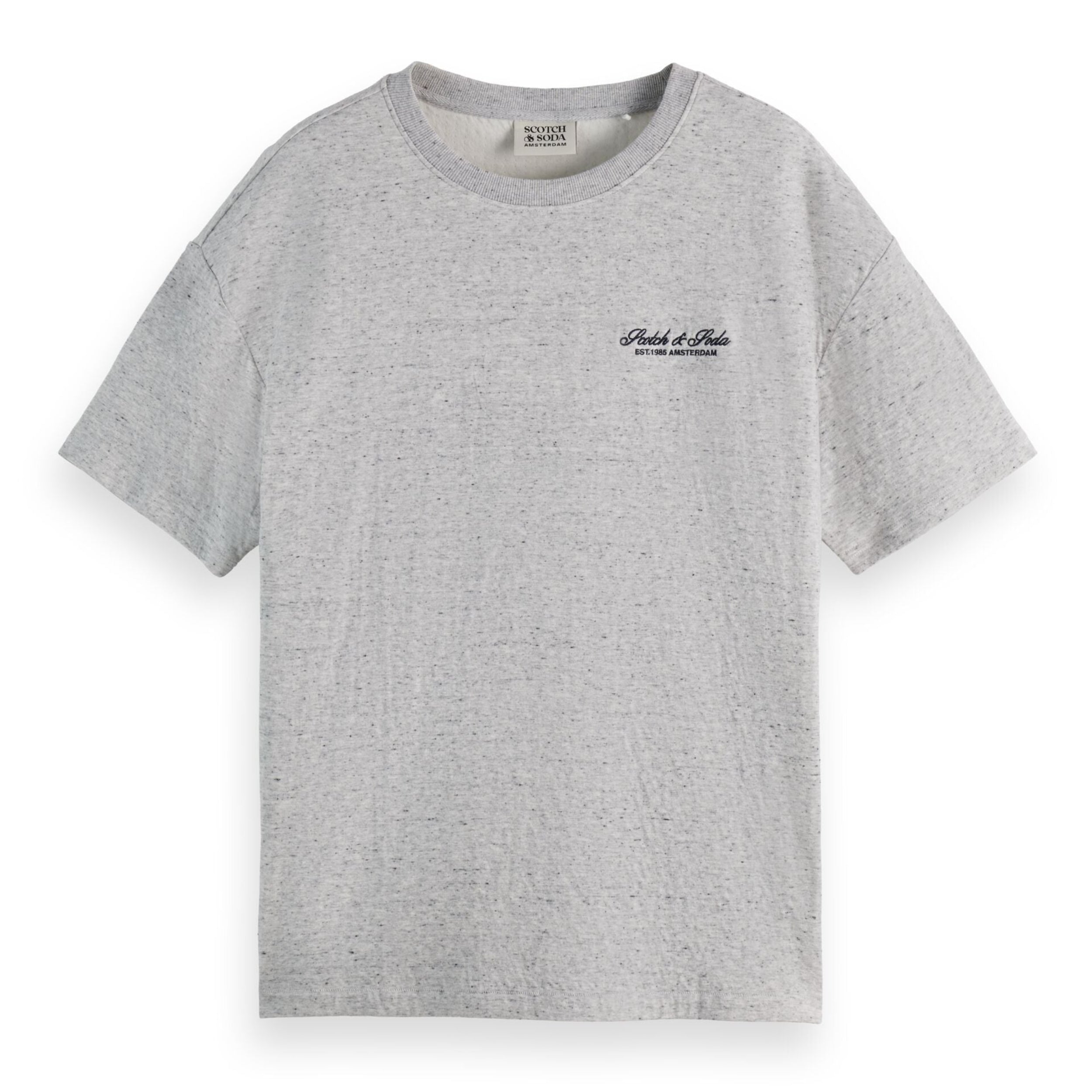 Grey Melange Bonded Loose Fit T-Shirt