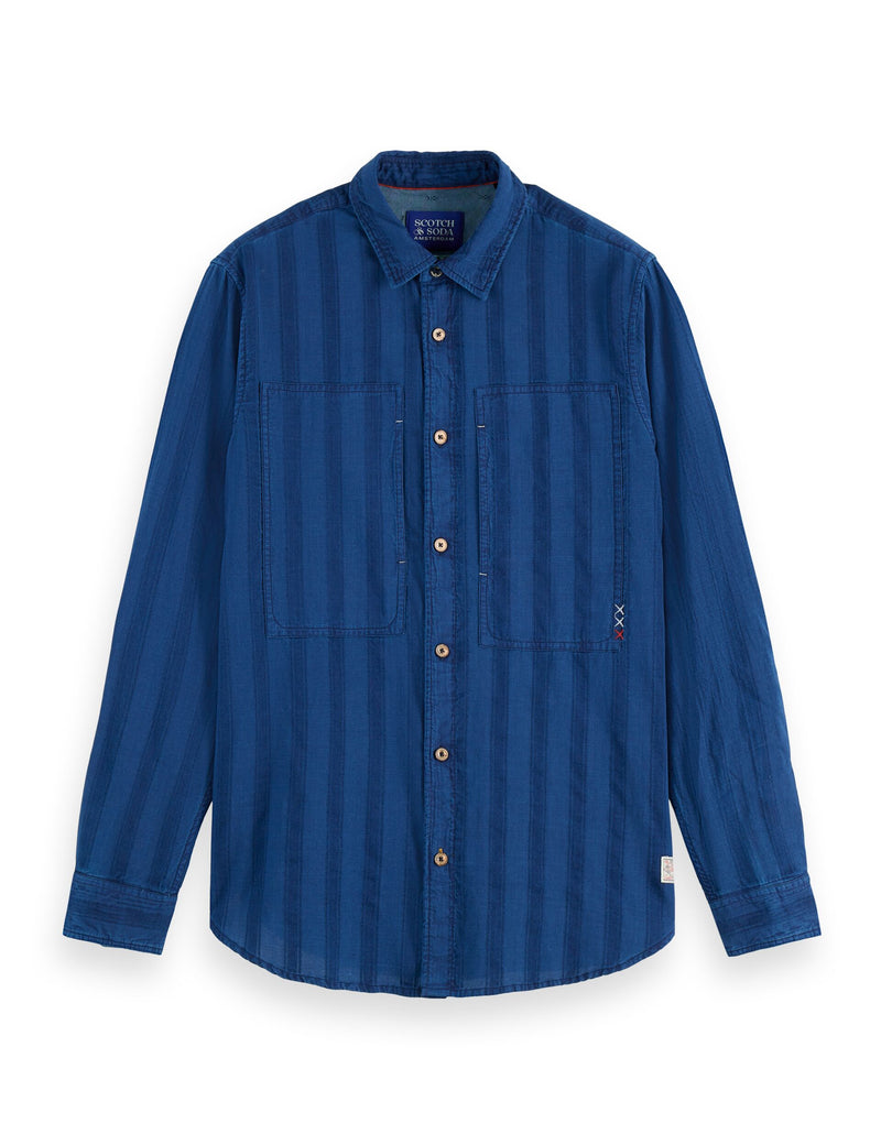 Textured Indigo Shirt  - Washed Indigo