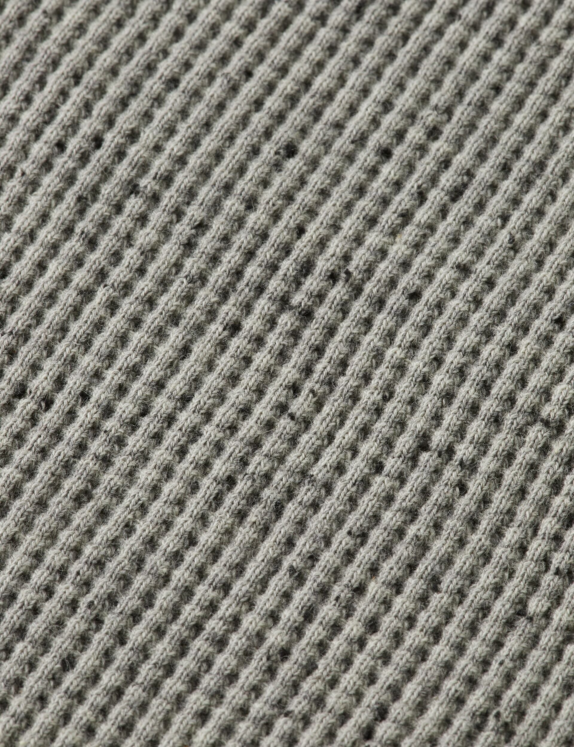 Denim Washed Long Sleeve Henley - Grey Melange