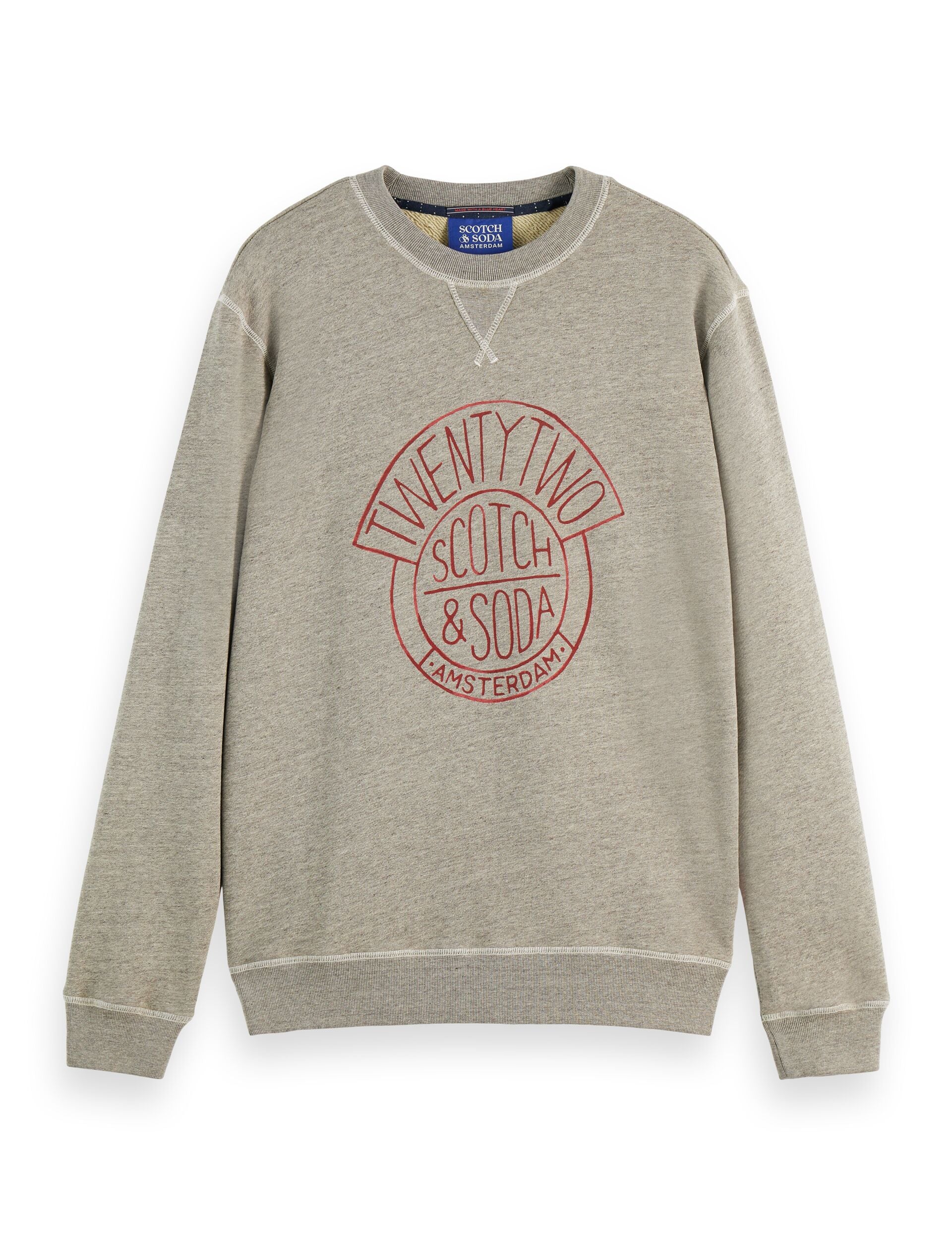 Denim Washed Artwork Sweatshirt - Grey Melange