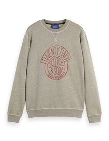 Denim Washed Artwork Sweatshirt - Grey Melange