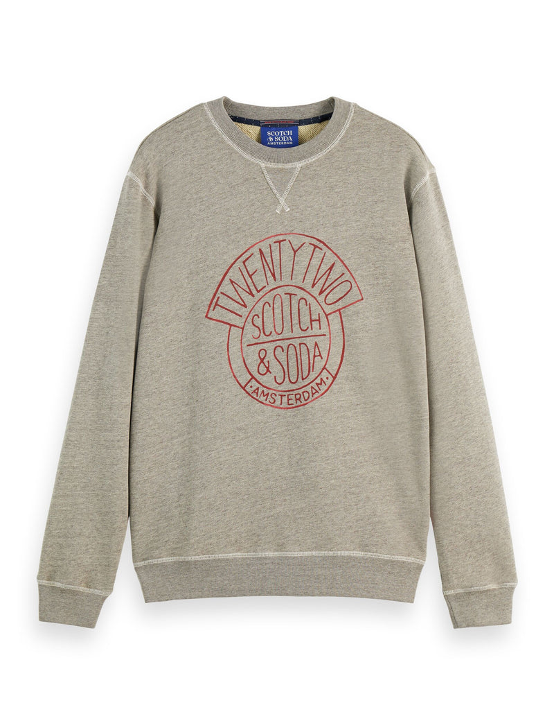 Denim Washed Artwork Sweatshirt - Grey Melange