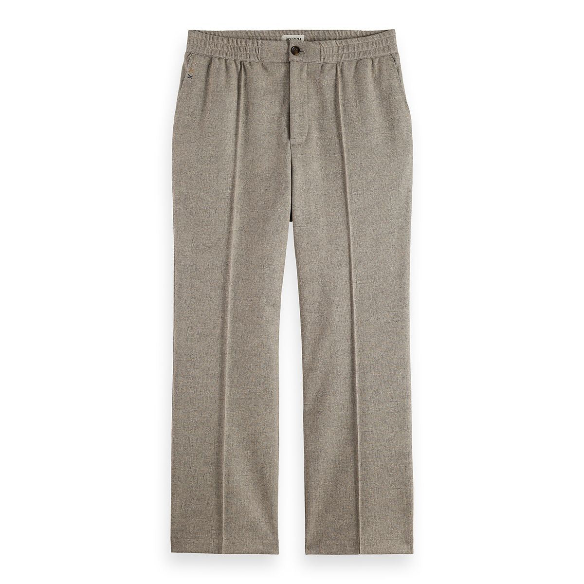 Tailored Melange-Jersey Relaxed Straight Fit Jogger - Plaza Taupe Melange