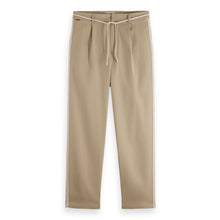 Trimmed Twill Jersey Pleated Relaxed Straight Jogger - Plaza Taupe