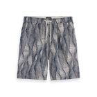 Fave Printed Tencel Relaxed Bermuda - Batik Logo Print Navy