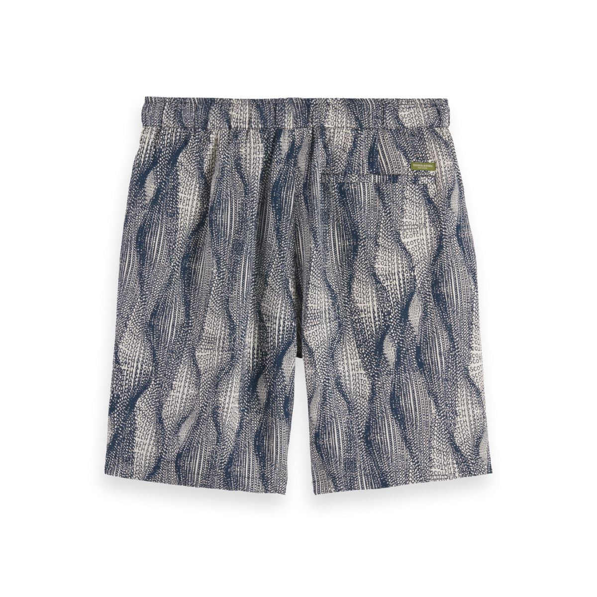 Fave Printed Tencel Relaxed Bermuda - Batik Logo Print Navy