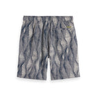 Fave Printed Tencel Relaxed Bermuda - Batik Logo Print Navy