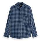 Relaxed Fit Lightweight Flannel Check Shirt - Sky Captain Check