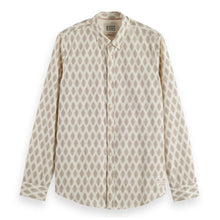Slim Fit Micro Aop Shirt - Pixel Diamond Eggnog
