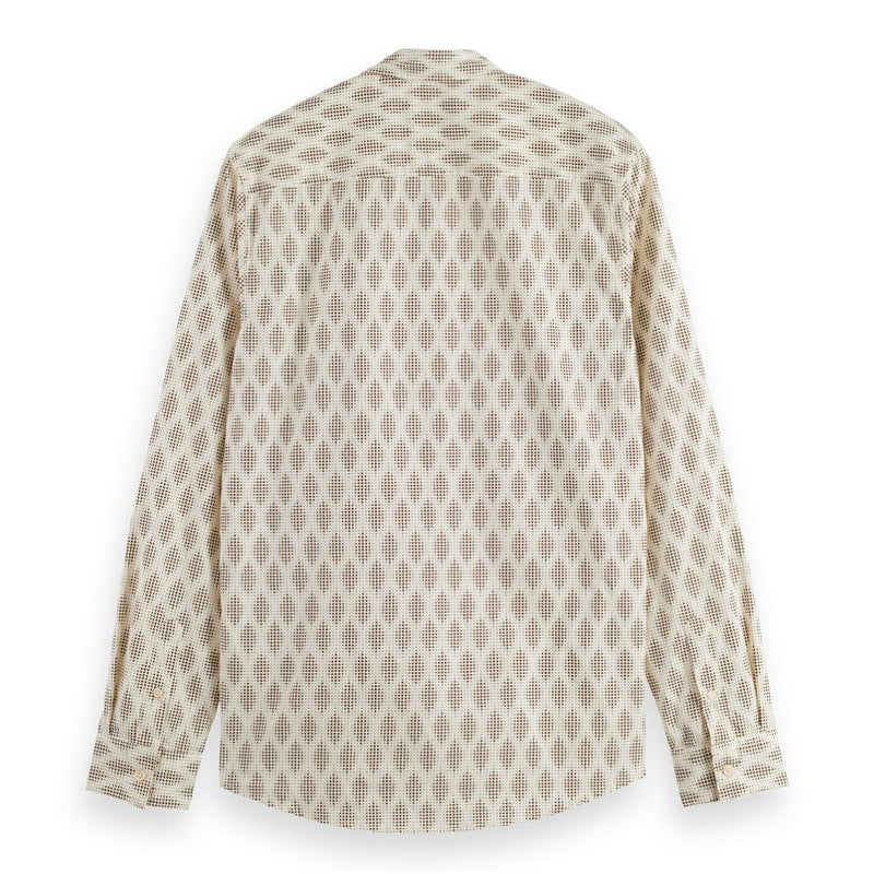 Slim Fit Micro Aop Shirt - Pixel Diamond Eggnog