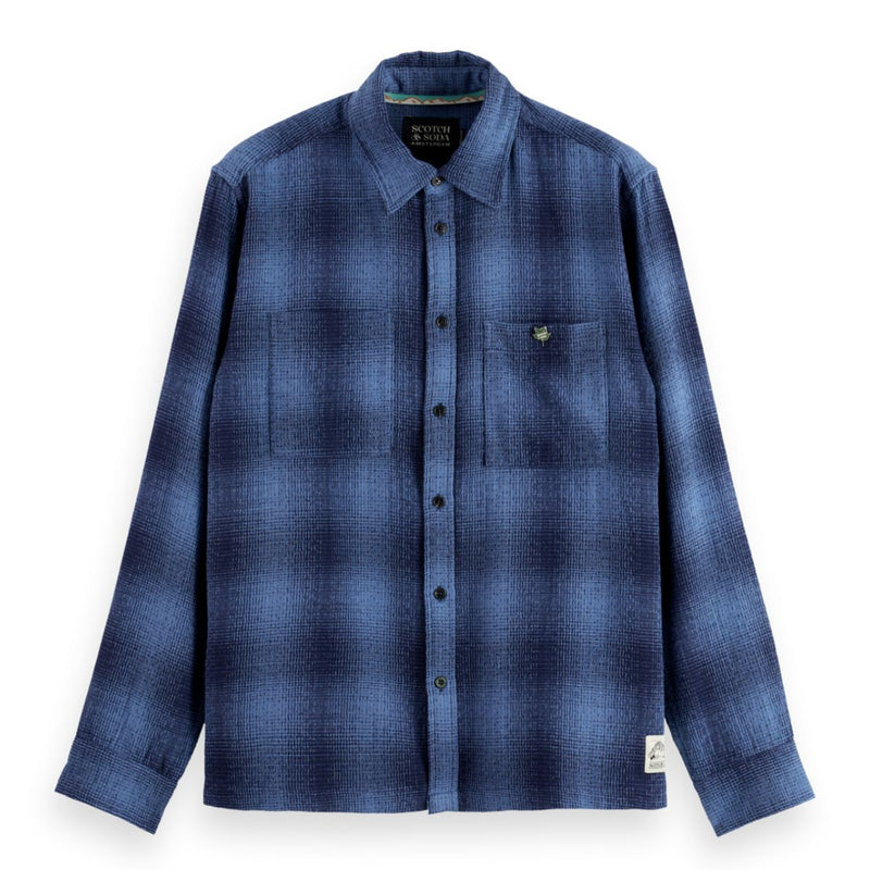 Relaxed Fit Shadow Check Shirt - Peacoat Shadow Check