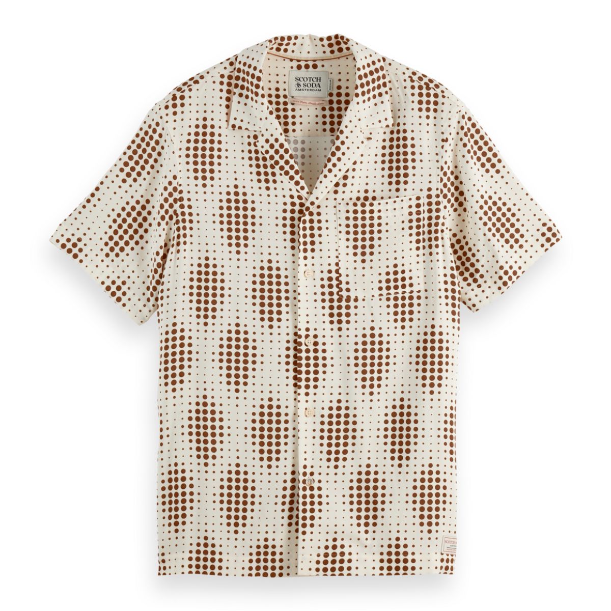 Regular Fit Viscose Aop Shirt - Pixel Diamond Eggnog