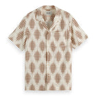 Regular Fit Viscose Aop Shirt - Pixel Diamond Eggnog