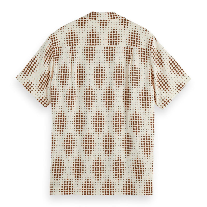 Regular Fit Viscose Aop Shirt - Pixel Diamond Eggnog