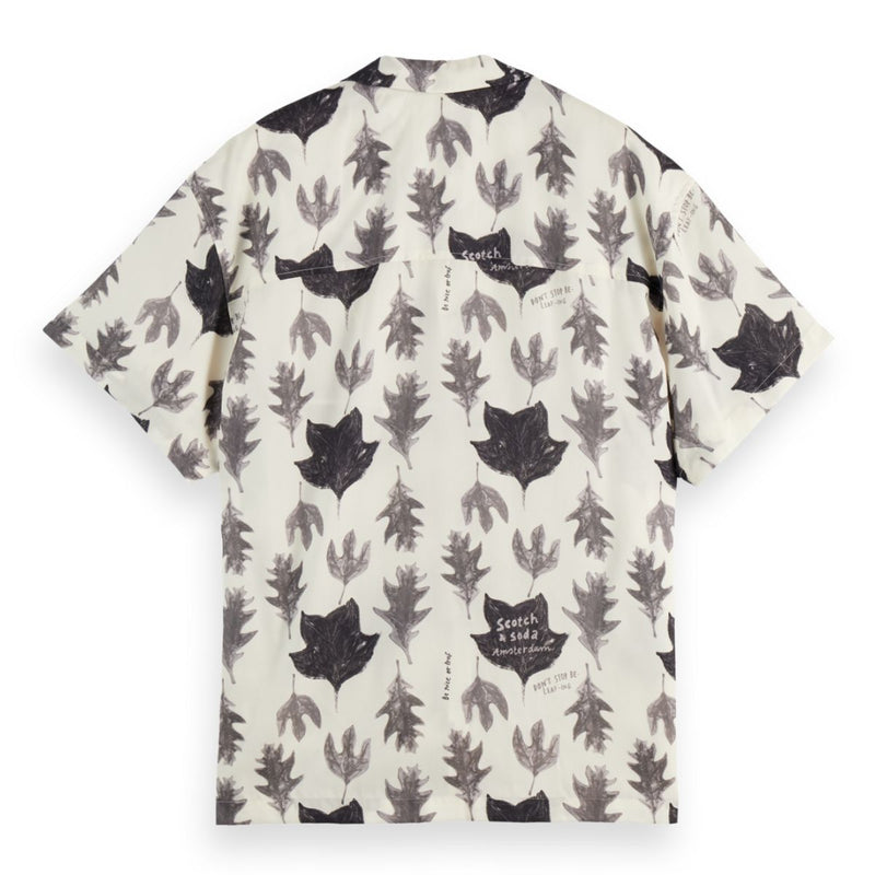 Relaxed-Fit Short-Sleeved Tencel Aop Shirt - Eggnog