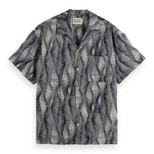 Relaxed Fit Short-Sleeved Tencel Aop Shirt - Batik Logo Print Navy