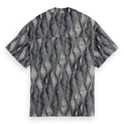 Relaxed Fit Short-Sleeved Tencel Aop Shirt - Batik Logo Print Navy