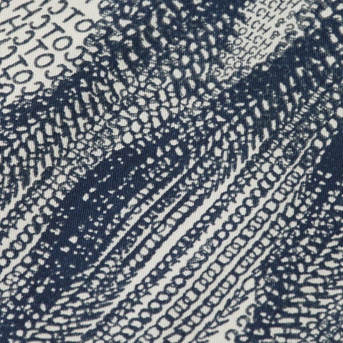 Relaxed Fit Short-Sleeved Tencel Aop Shirt - Batik Logo Print Navy